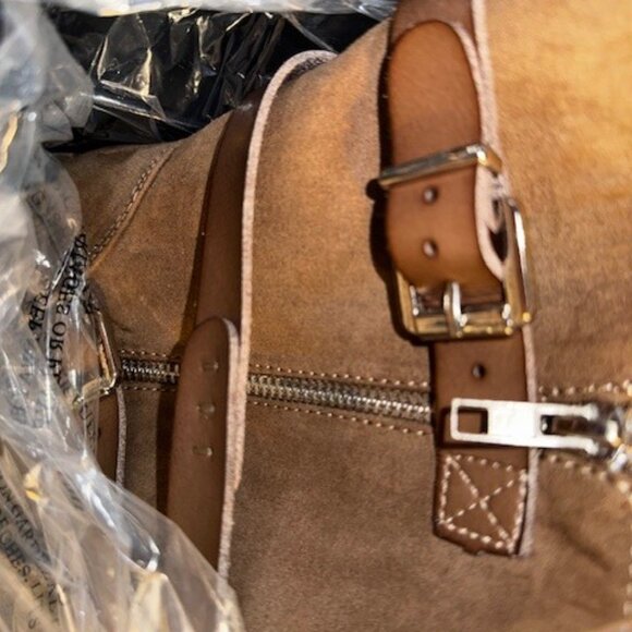 Taupe Three Strap Flat Bootie Size 10 - Picture 4 of 6